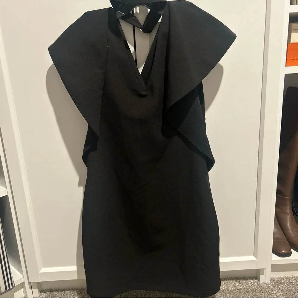 Endless Rose black ruffle mini Choker dress. Size Small Anthropologie - Picture 4 of 8